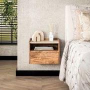 Orto Hangend Nachtkastje 1 Lade 1 Vak Mangohout Keramiek