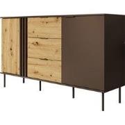 Meubella - Rogan - Dressoir - Zwart - 160x40x92 cm