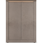 Hoge barkast met 2 deuren en 3 legplanken, brons en kwik effect, H160 ...