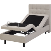 DUKE - Bed elektrisch verstelbaar - Beige - 80 x 200 cm - Polyester
