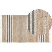 MIRZA - Modern vloerkleed - Beige/Grijs - 80 x 150 cm - Jute