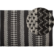 SOKUN  - Vloerkleed - Zwart - 140 x 200 cm - Leer