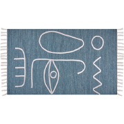 YAVU - Modern vloerkleed - Blauw - 80 x 150 cm - Polyester