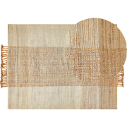 HAMZALAR - Modern vloerkleed - Lichtbeige - 140 x 200 cm - Jute