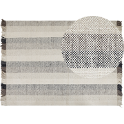 EMIRLER - Modern vloerkleed - Gebroken wit - 160 x 230 cm - Wol