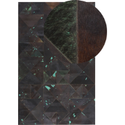 ATALAN - Laagpolig vloerkleed - Turquoise - 140 x 200 cm - Koeienhuid