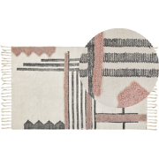 MURADIYE - Laagpolig vloerkleed - Beige - 80 x 150 cm - Katoen