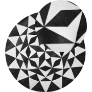 TURGUTLU - Laagpolig vloerkleed - Zwart - 140 cm - Koeienhuid leer