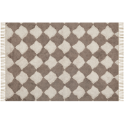 SINOP - Laagpolig vloerkleed - Bruin - 140 x 200 cm - Katoen