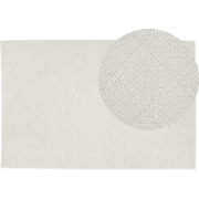 ELLEK - Laagpolig vloerkleed - Gebroken wit - 160 x 230 cm - Wol