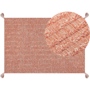 MUGLA - Laagpolig vloerkleed - Oranje - 160 x 230 cm - Katoen