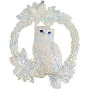 Resin opalescent uil op krans 11 cm ornament