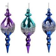 Glas kruisbloem bio glitter 2A 18 cm ornament