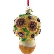 Glas NG zonnebloemen in vaas 7,5 cm ornament