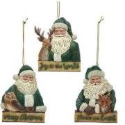 Kerstman/vos/hert met tekst 3A 9 cm ornament