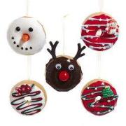 Schuim gedecoreerde kerstdonuts 5A 3,5 cm ornament