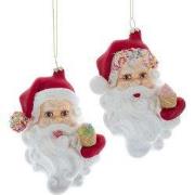 Kerstman hoofd met hagelslag 2A 14,5 cm ornament