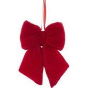 Polyester rode strik met hanger 6 cm ornament