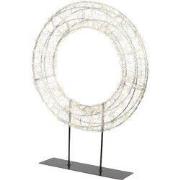 Warm wit 500 Micro-LED verlichte krans tafellamp wit zilver 38 x 51 cm