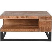 LABEL51 Salontafel Cube 80x80x40 cm - Rough - Mangohout