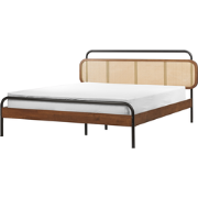 BOUSSICOURT - Bed - Donkerbruin - 160 x 200 cm - Rubberhout