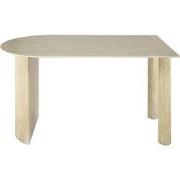 Eettafel Off White Keramiek Travertin - 140x80x77cm - Romano