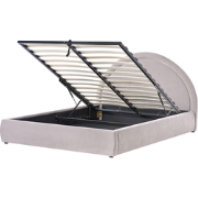 MOUZON - Bed met opbergruimte - Taupe - 160 x 200 cm - Stof