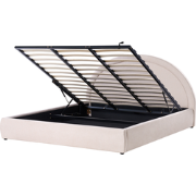 MOUZON - Bed met opbergruimte - Lichtbeige - 180 x 200 cm - Stof