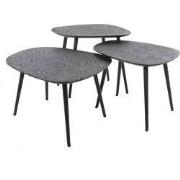 Salontafel Organisch - Metallic Zwart - Set Van 3