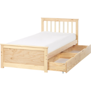 OLENDON - Bed met opbergruimte - Lichtbruin - 90 x 200 cm - Dennenhout