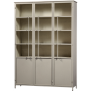 WOOOD Exhibit 3-deurs Vitrinekast XL - Metaal - Zand - 200x140x44