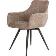 Eetkamerstoel Zand Bouclé - Draaibaar - Set van 2