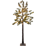 Dennenboom met sneeuw 96led classic warm ip44 trafo 180 cm bruin