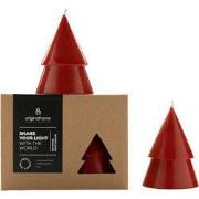 Set van 2 Rode Boomvormige Kaarsen