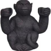 Kandelaar aap 3 stuks voor kaars en waxinelichtje zwart