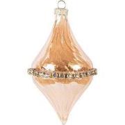 Clayre & Eef Kerstbal Ø 8x14 cm Oranje Glas