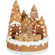 Cottage peperkoek bruin battery operated l18xb18xh20,5 cm