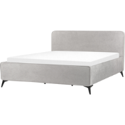 VALOGNES - Tweepersoonsbed - Lichtgrijs - 180 x 200 cm - Corduroy