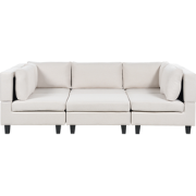 UNSTAD - Moduliare bank met ottomaan - Lichtbeige - 5-zits - Polyester
