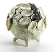 Villa Pottery  Groene schelpenvaas Suus - D18xH19