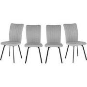 Set van 4 stoelen in stof met zwarte metalen poten L47,5 cm - PRETTY