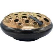 Villa Pottery  Zwart Bruine vaas  D28 x H33