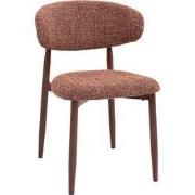 Eetkamerstoel Rood/Walnoot - 52x56x77cm - Alexia - Set van 2