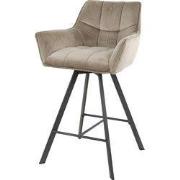 Barstoel Velvet champagne - Metaal - Draaibaar - 57x53x96cm - Set van ...