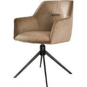 Eetkamerstoel Met Armleuning - Champagne Velvet - Draaibaar - Set van ...