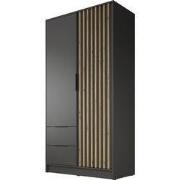 Meubella - Kledingkast Nairobi - Antraciet - Eiken - 105 cm