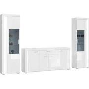 Skylight reksysteem 3 delen met licht hoogglans wit, wit, glas grijs