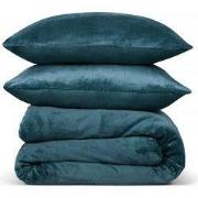 PHLOX Dekbedovertrek Flanel Fleece - Eenpersoons 140x220 cm + 1 Kussen...