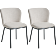 ARTESIA  - Eetkamerstoel set van 2 - Lichtbeige - Polyester