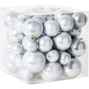 TINNSJA - Set van 60 kerstballen - Zilver - Synthetisch materiaal
